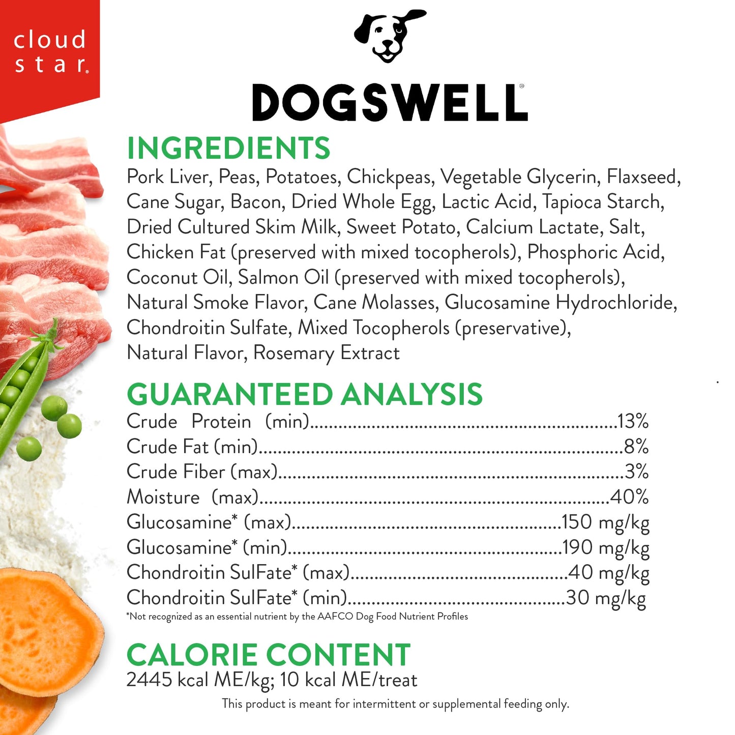 DOGSWELL Hip & Joint Soft & Chewy Dog Treats, Bacon, 14 oz. Bag