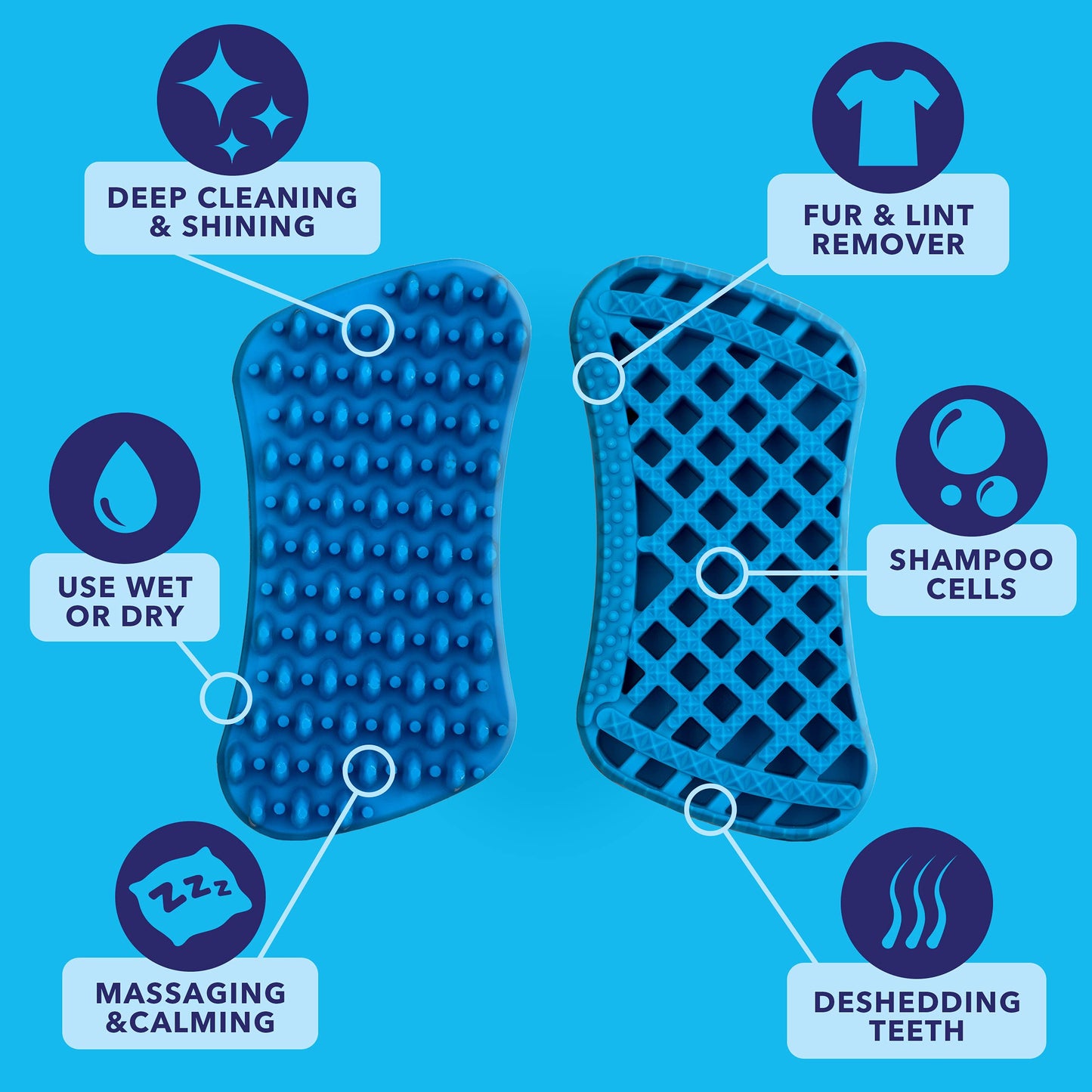 Vetnique Labs Furbliss Anti-Itch Soothing Oatmeal Shampoo 16oz & Furbliss Blue Brush for Short Hair Pets Bundle Anti-Itch Oatmeal Shampoo for Dogs with Dog Deshedding Brush for Short Hair Dogs & Cats