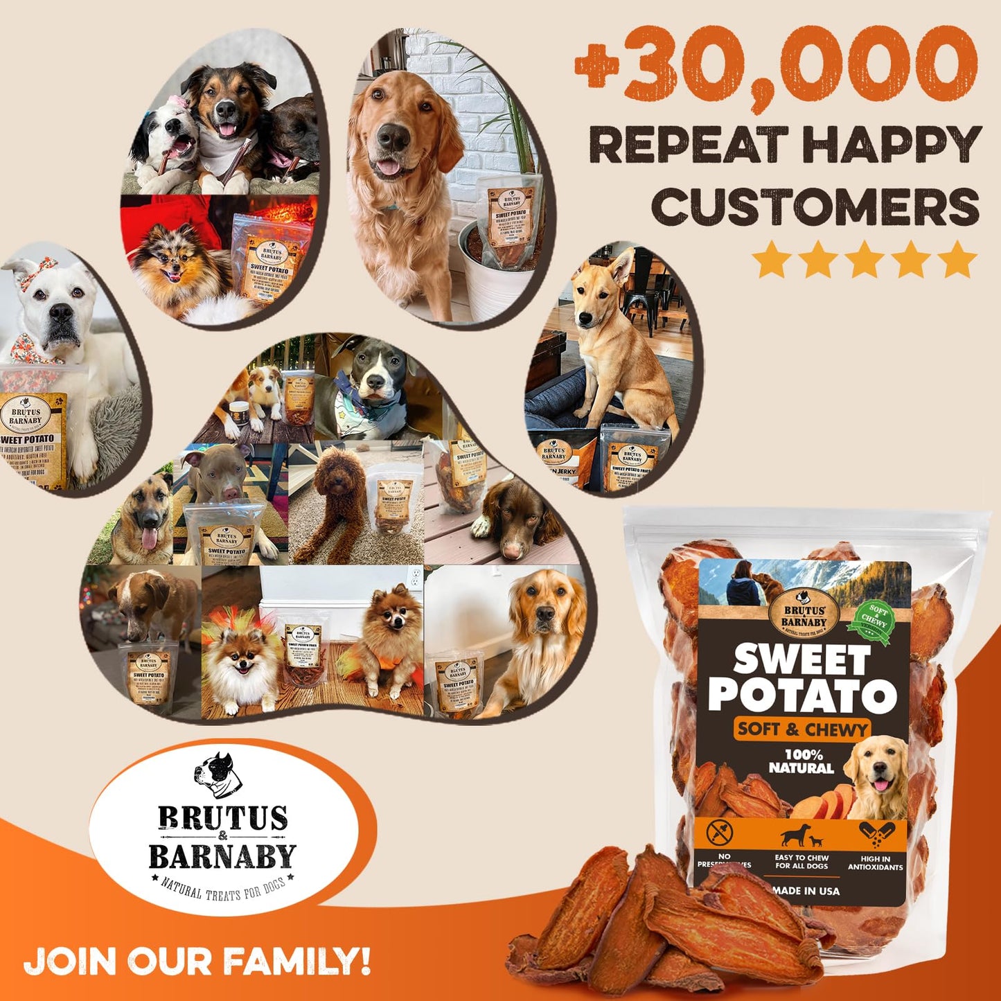 Sweet Potato Slices For Dogs - Soft & Chewy - Single Ingredient Dog Treats, Healthy 100% Natural Sweet Potato Dog Treats With No Added Preservatives - Softer & Great For Puppies Or Senior Dogs (8oz)
