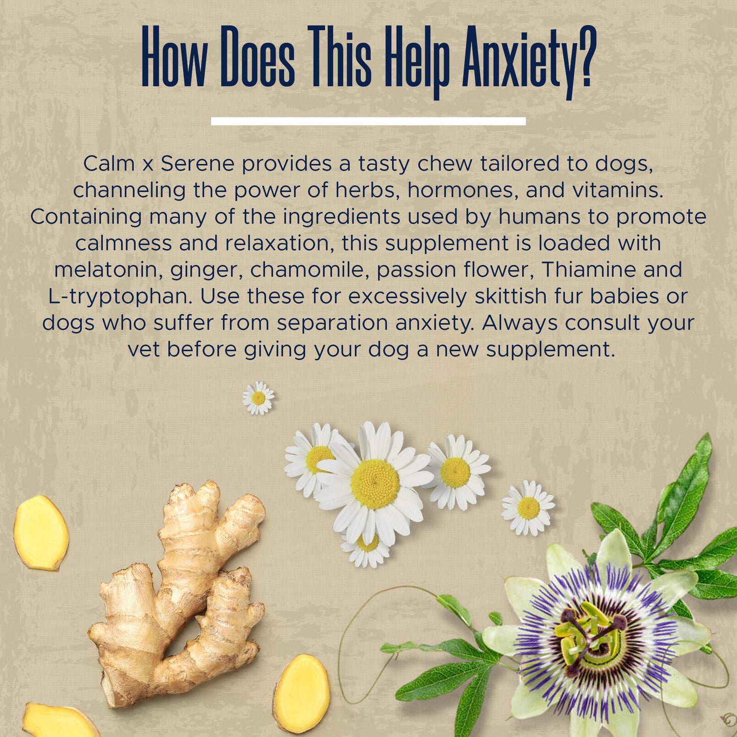 Calming Chews for Dogs with Melatonin - 60 Delicious Soft Treats for Dog Anxiety Relief for Large and Small Dogs - Includes Chamomile, Thiamine, L-Tryptophan - Promotes Rest and Relaxation