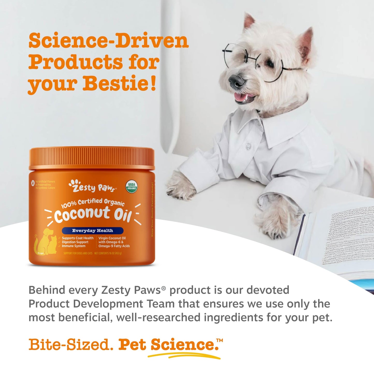 Coconut Oil for Dogs - Certified Organic & Virgin Superfood Supplement - Digestive & Immune Support - 16 OZ