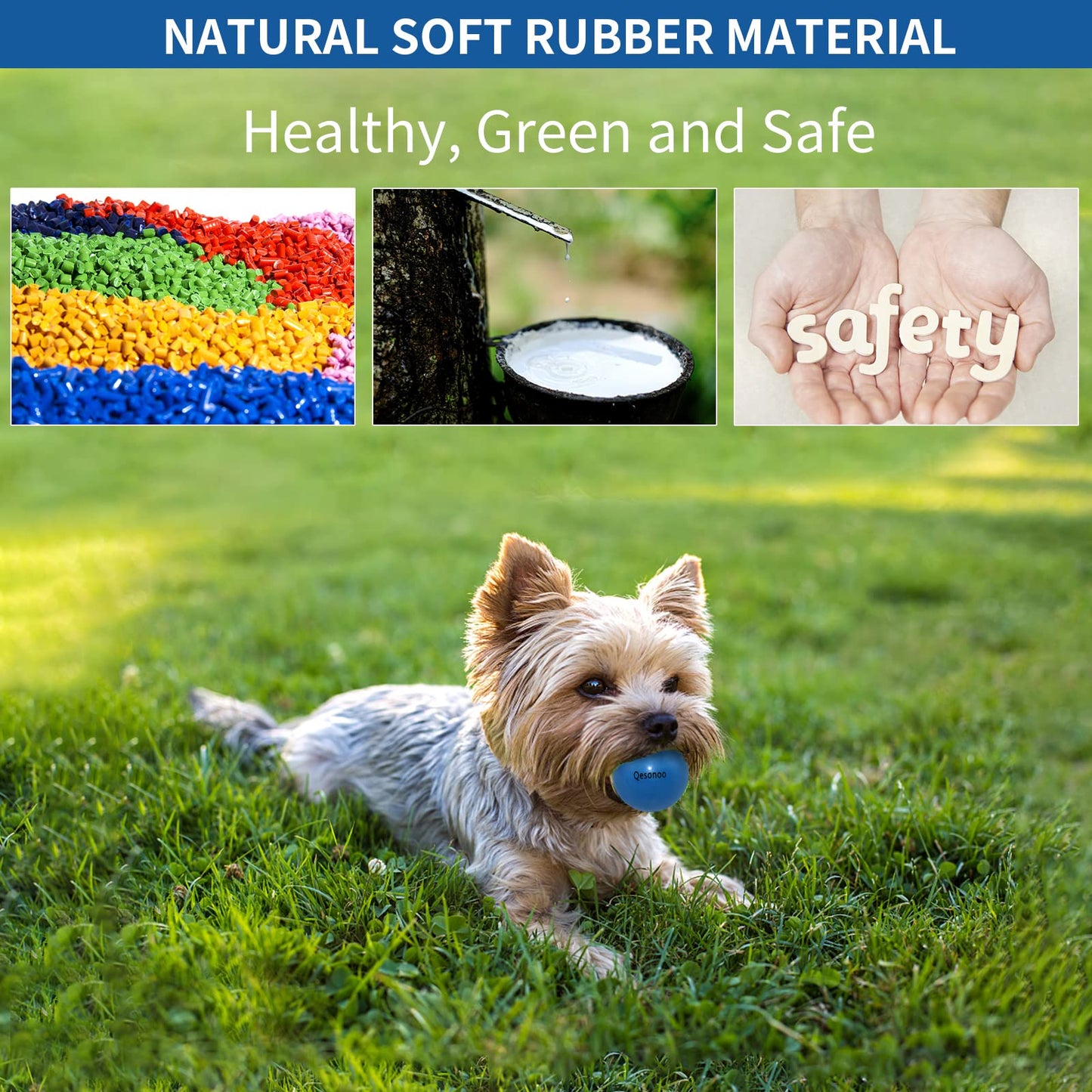 Qesonoo Dog Balls Indestructible,Solid Rubber Bouncy for Dogs Aggressive Chewers Small Breed,Non-Toxic&Floating&High Elasticity,Durable Fetch Ball Small to Chew,Play and Training