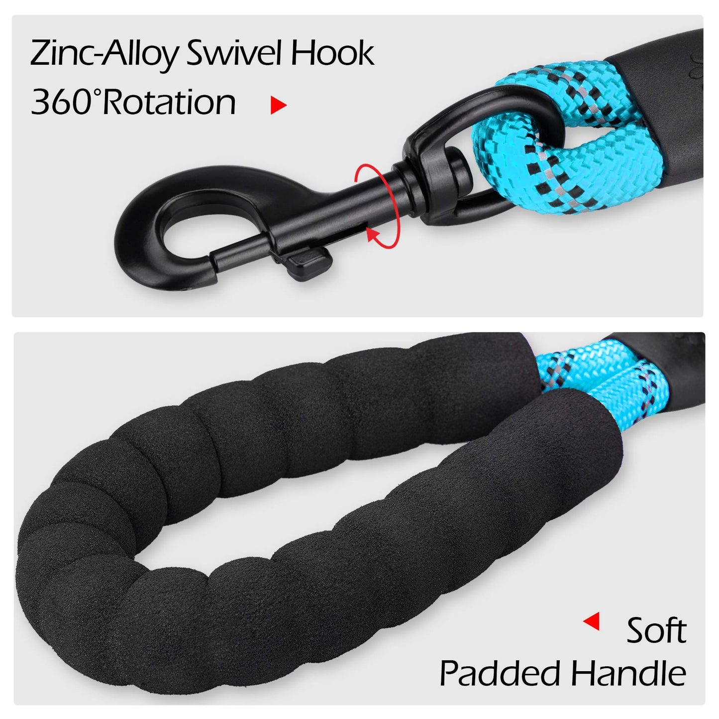 PoyPet Dog Harness and Leash Combo, Escape Proof No Pull Vest Harness, with 5 Feet Leash, Reflective Adjustable Soft Padded Pet Harness with Handle for Small to Large Dogs(Blue,M)