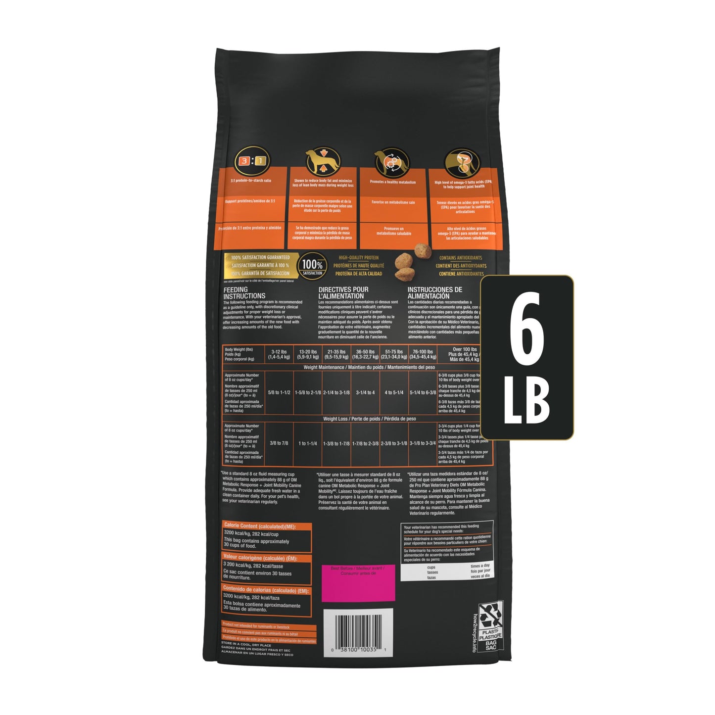 Pro Plan Veterinary Diets Purina OM Metabolic Response Plus Joint Mobility Dry Dog Food - 6 lb. Bag