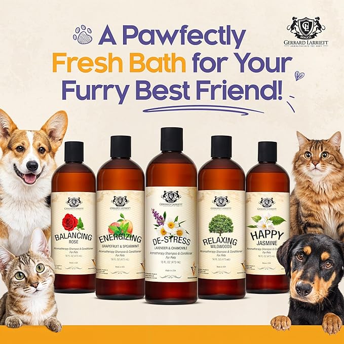 Dog Shampoo and Conditioner Itchy Skin Relief Happy Jasmine 16oz Hypoallergenic Dog Shampoo and Conditioner Sensitive Skin for Smelly Dogs, Aloe Vera & Oatmeal Puppy Soap by Gerrard Larriett