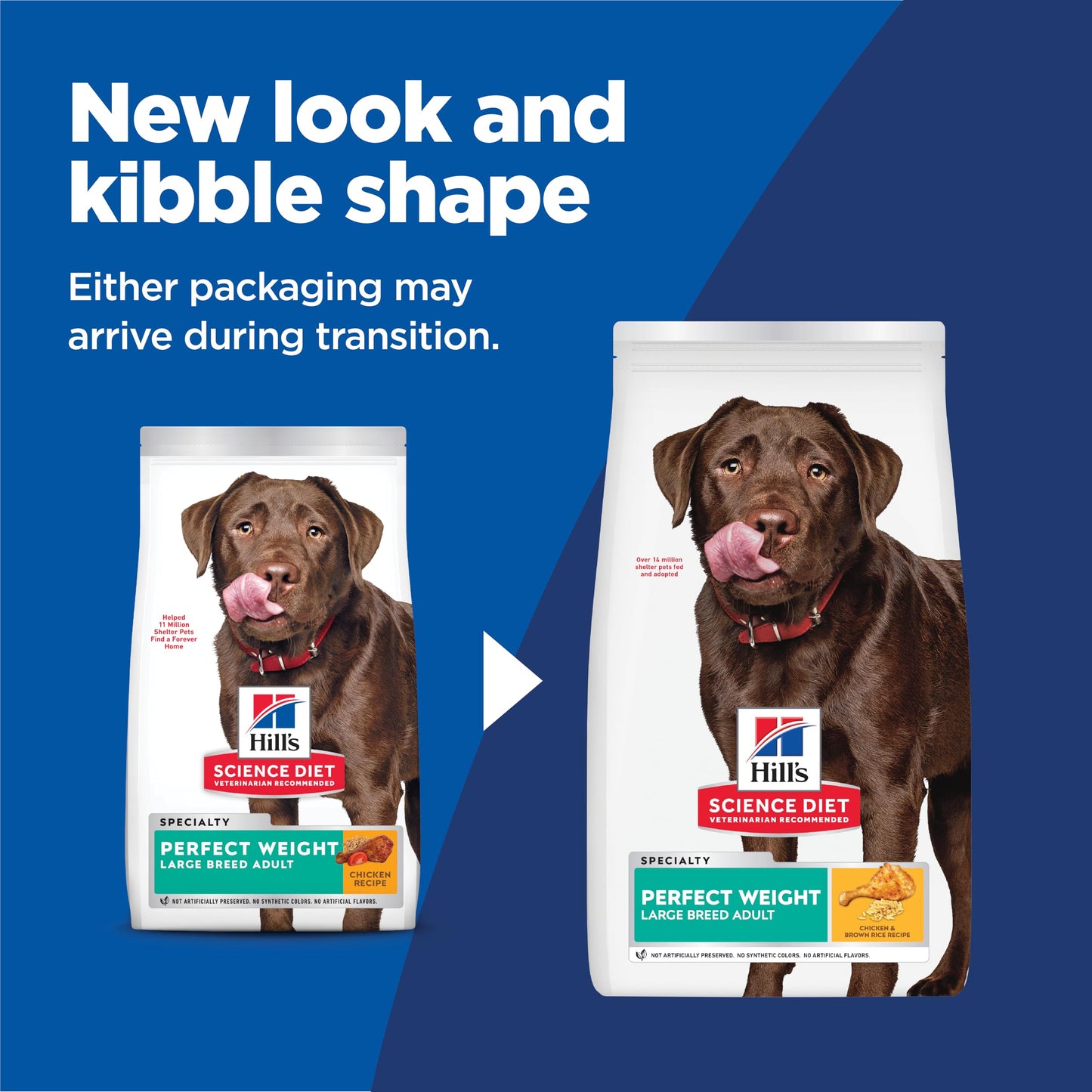 Hill's Science Diet Perfect Weight Large Breed Adult Dry Dog Food 1-5, Quality Protein for Weight Management Support, Chicken Recipe, 25 lb. Bag