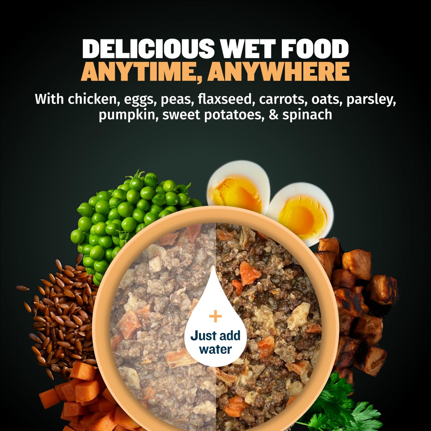 Bully Max Wet Puppy Food - Instant Fresh Dehydrated High Protein Soft Dog Food with Chicken - Healthy Growth for Small & Large Breed - 20 Dry Dog Food Pounds (Makes 55 lbs. Wet Food, 10 Pouches)