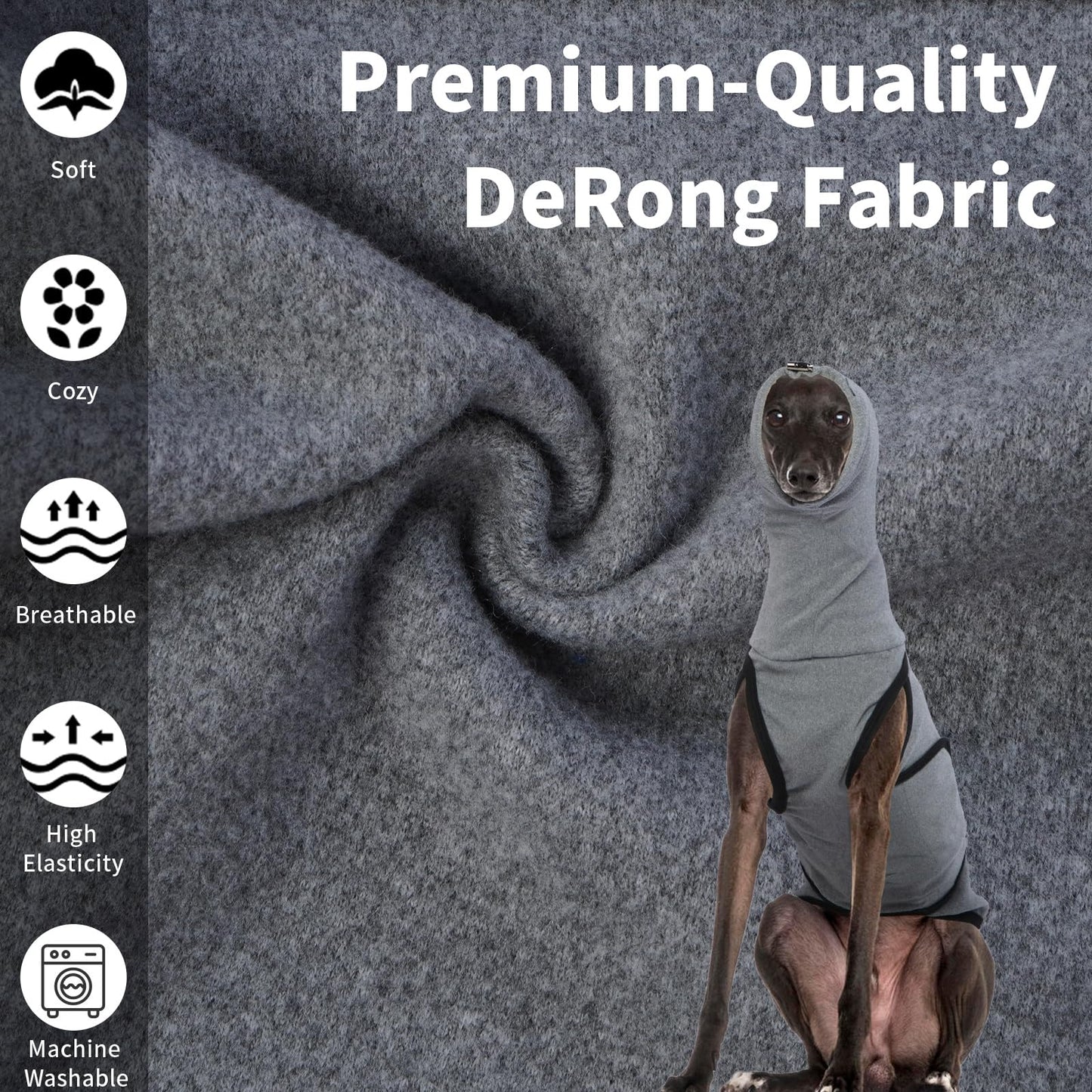DENTRUN Dog Calming Vest Anxiety Relief Shirts with Ear Wraps, Soft Dog Hoodie Noise Cancelling Ear Muffs for Firwork, Comfort Winter Warm Sweater Turtleneck Cold Weather Cozy Coat for Small Dog