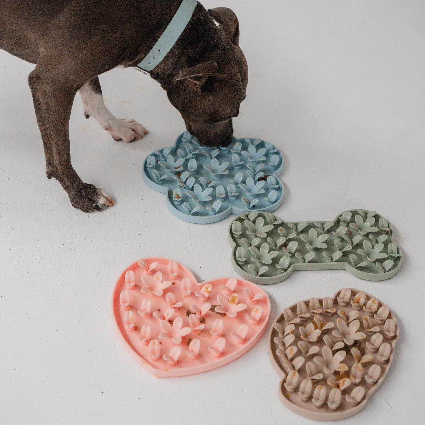 Dexypaws: Enrichment Snuffle Mat: Sky Blue Flower - Textured Dog Feeding Pad, Food Grade Silicone, Spread Food &Treats, Pet Soothing, Suction Back