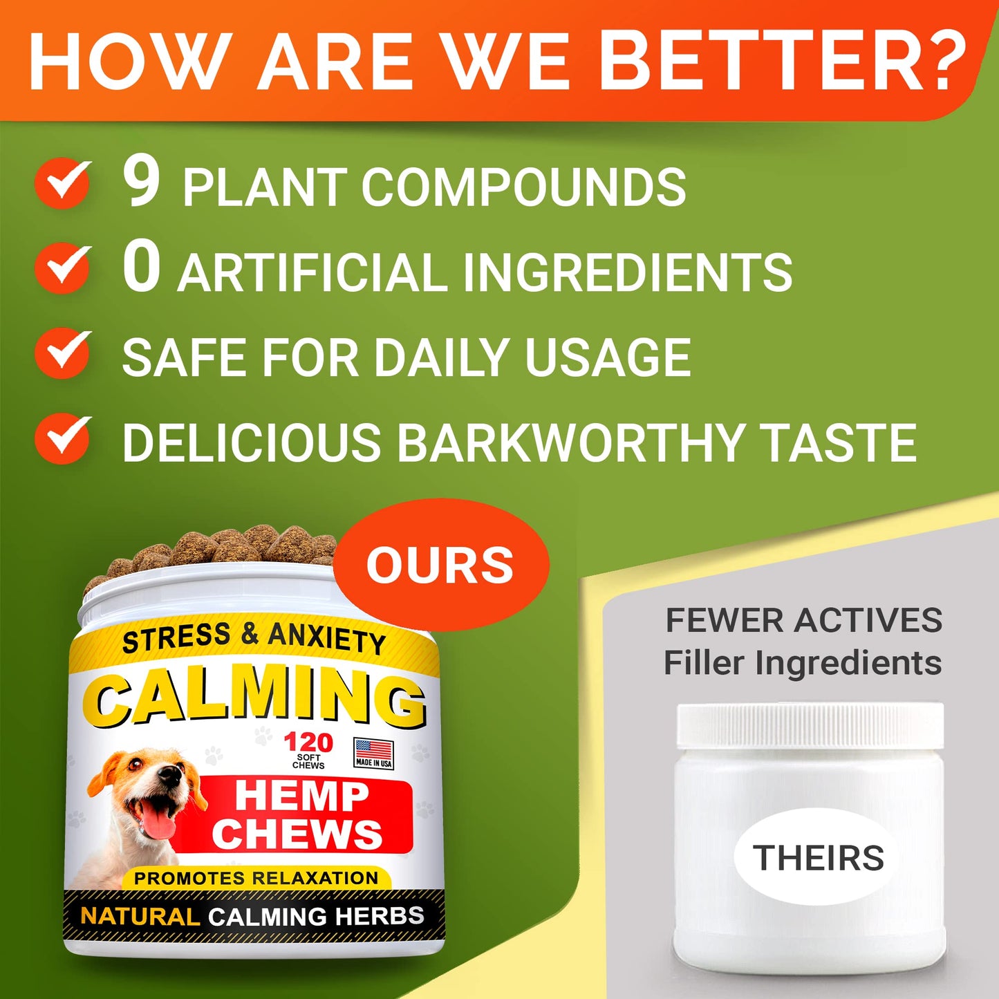 Hemp Calming Treats + Glucosamine for Dogs Bundle - Anxiety Relief + Joint Pain Relief - Hemp Oil + Protein, Chondroitin, MSM, Turmeric - Stress Relief + Improve Mobility - 240 Chews - Made in The USA