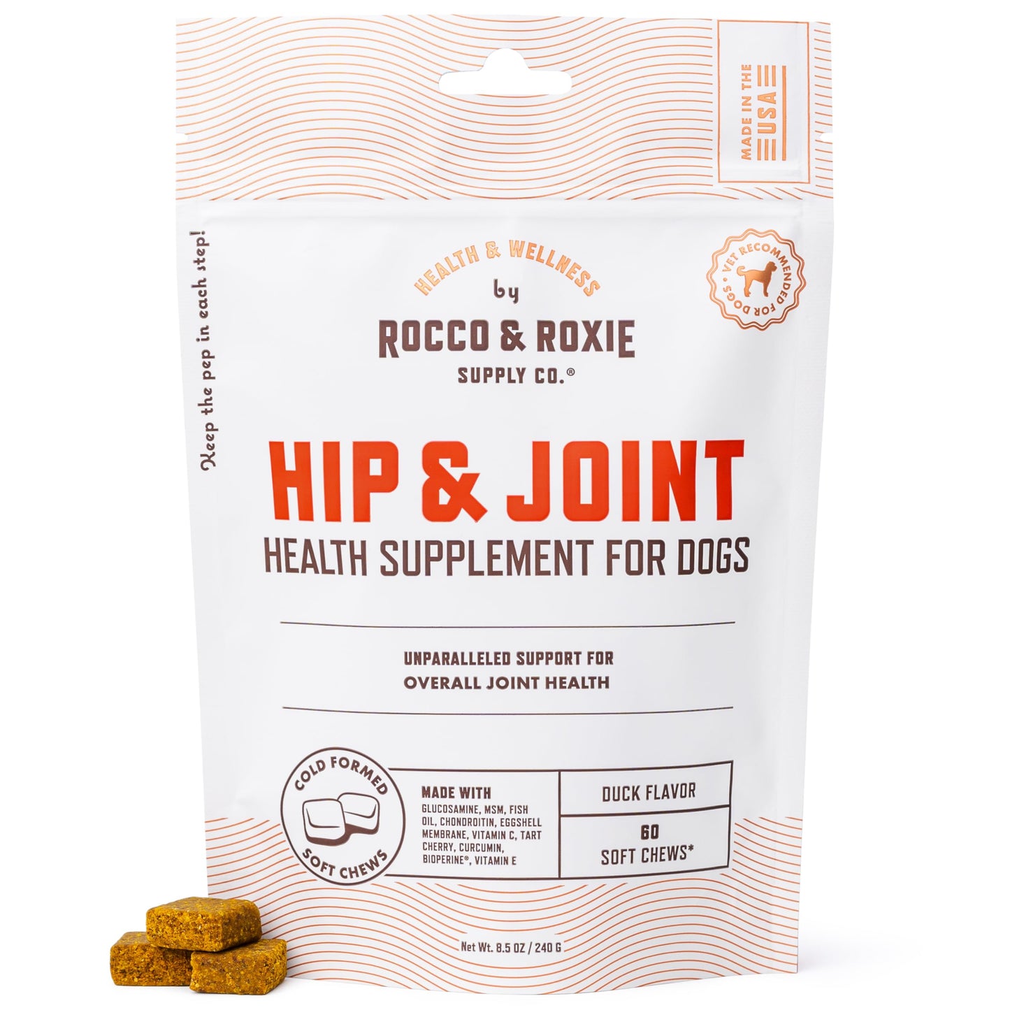 Rocco & Roxie Joint Supplement for Dogs, Glucosamine Hip and Joint Chews, Dog Joint Supplement Large & Small Breed, Senior Dog Vitamins to Support Mobility, Chondroitin, MSM, Health Supplies 60 ct