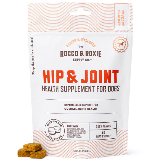 Rocco & Roxie Joint Supplement for Dogs, Glucosamine Hip and Joint Chews, Dog Joint Supplement Large & Small Breed, Senior Dog Vitamins to Support Mobility, Chondroitin, MSM, Health Supplies 60 ct