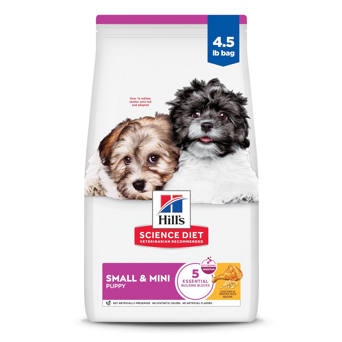 Hill's Science Diet Puppy Small & Mini Breeds Dry Dog Food, Chicken, Brown Rice, & Barley, 4.5 lb Bag