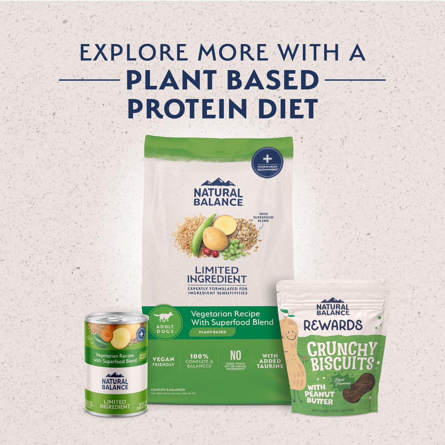 Natural Balance Limited Ingredient Adult Dry Dog Food with Vegan Plant Based Protein and Healthy Grains, Vegetarian Recipe, 24 Pound (Pack of 1)