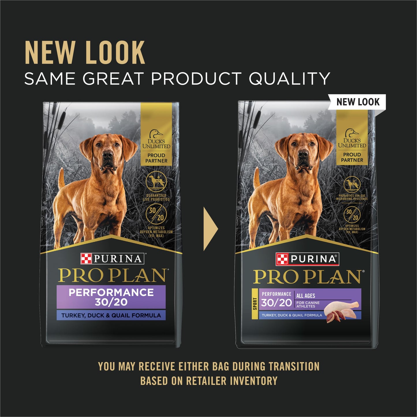 Purina Pro Plan Sport Performance 30/20 Turkey Duck Quail Formula Dry Dog Food, High Protein Dog Food - 33 lb. Bag