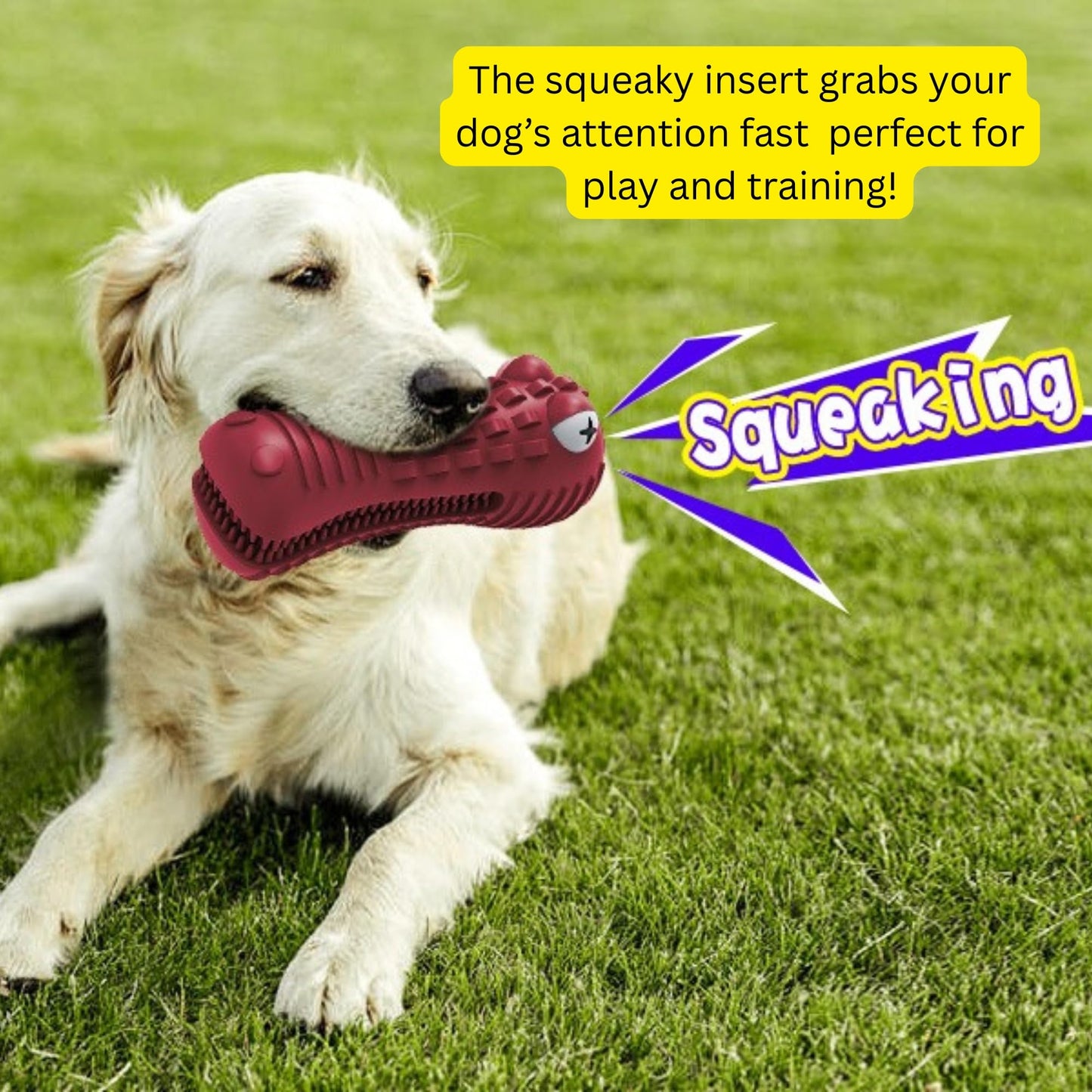 ZP-PY Dog Chew Toys for Aggressive Chewers – Alligator Dog Chew Toy for Large, Medium & Small Dogs – Tough Natural Rubber for Teeth Cleaning – Squeaky Interactive Dog Toys to Keep Them Busy