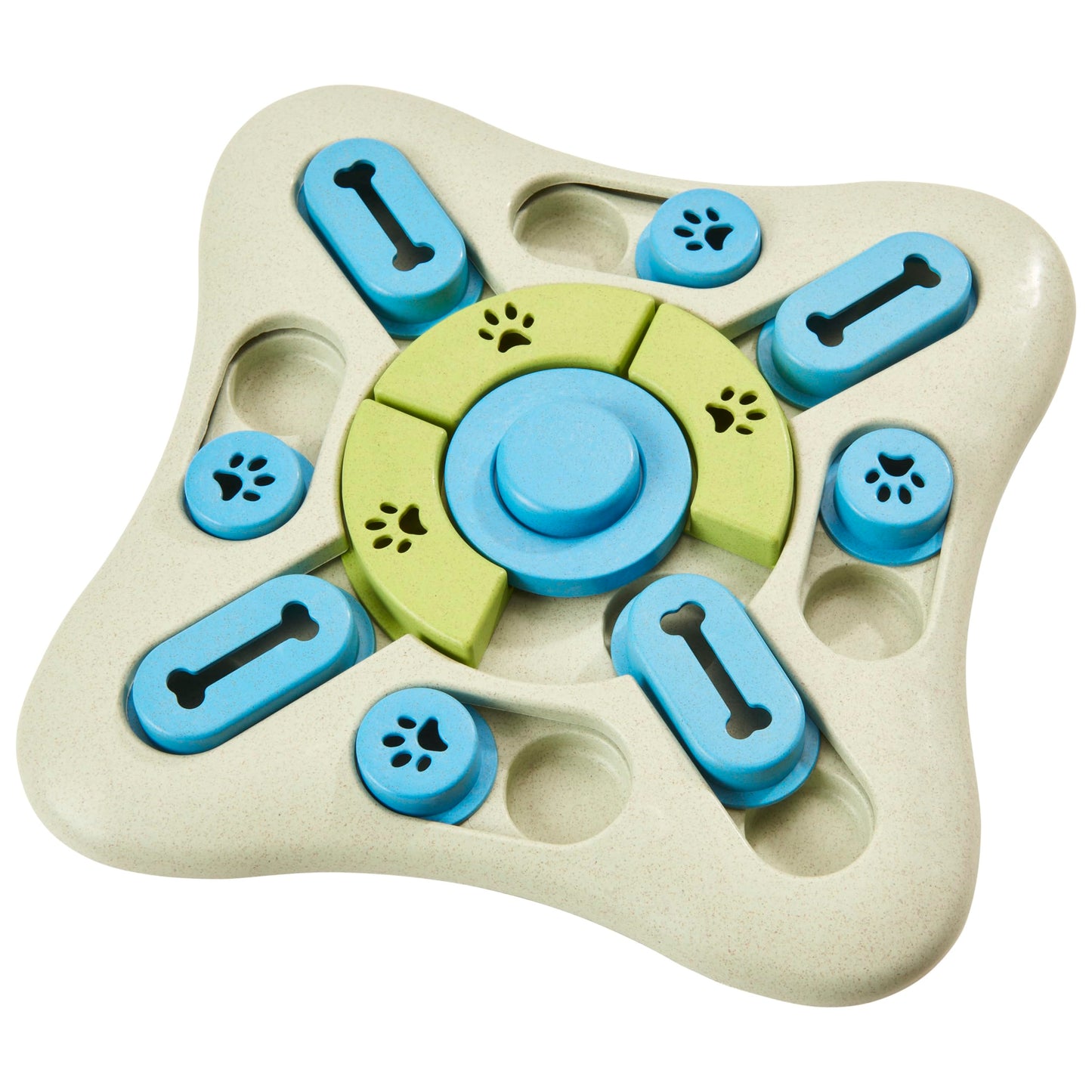 SPOT Seek A Treat Slide' N Turn Puzzle -Interactive Dog Puzzle Toy for Small, Medium & Large Smart Dogs and Cats, Squeaky, Enrichment and Mentally Stimulating Toy for Training and Boredom Buster
