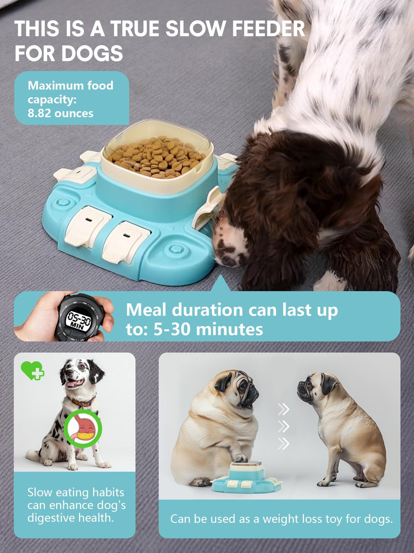 Kenida Dog Puzzle Toy - Puzzle Toys for Dogs 2 Levels, Dog Treat Puzzles Toys for IQ Training & Brain Stimulation, Slow Feeder as Gifts for Puppies, Cats, Dogs