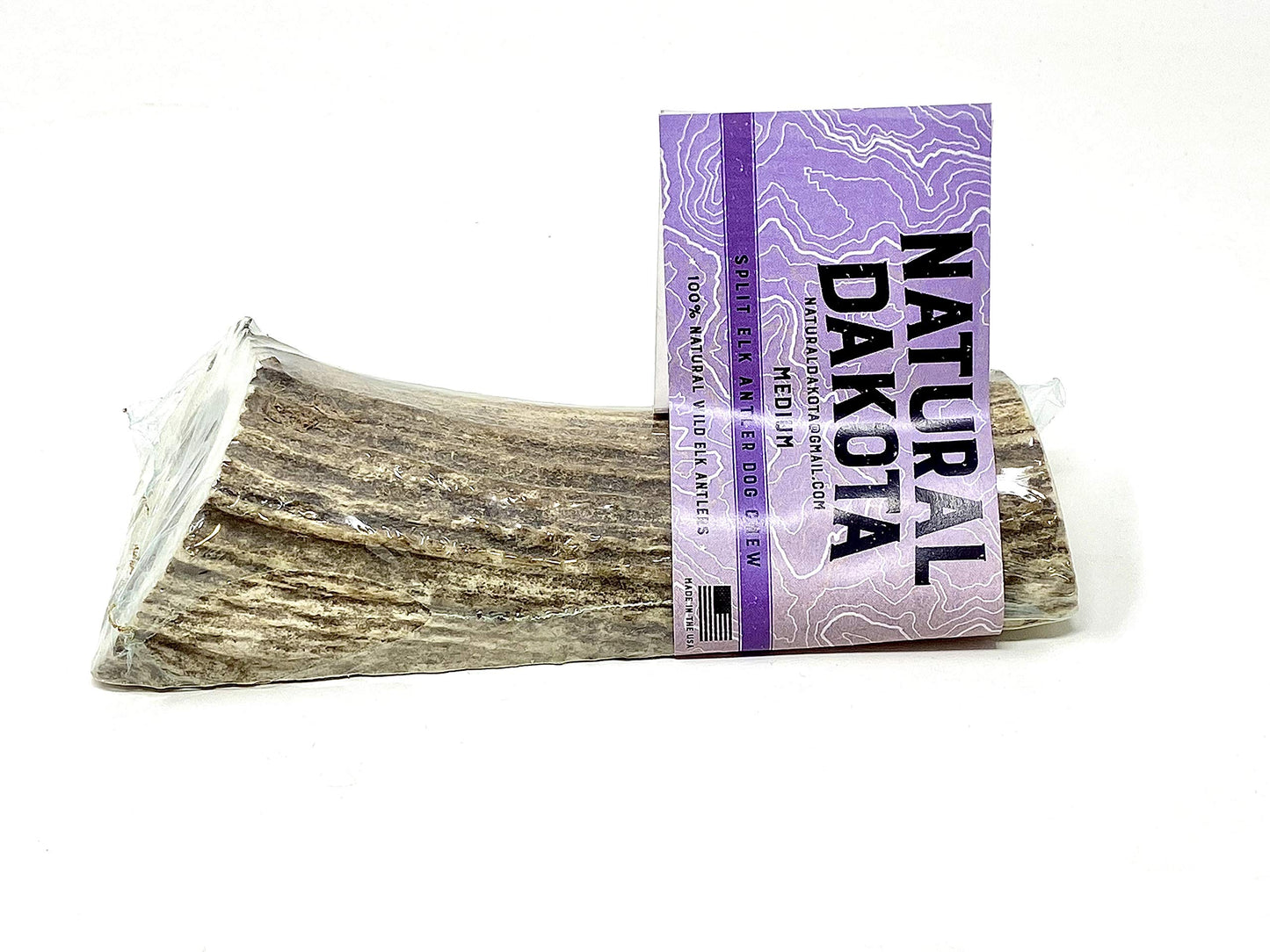 Natural Dakota Premium Split Elk Dog Chews | Antler Dog Chew Bones for Small, Medium, Large Dogs | 100% Naturally Shed Elk Dog Chew Bones | Long Lasting Dog Chew Toy | (Medium) Made in USA