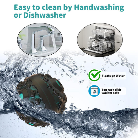 Dog Ball for Aggressive Chewers - Interactive Dog Toy Balls Fun Squeaky Sound to Keep Them Busy, Durable for Small Medium Large Breeds, Rubber Pet Chew Toys, As Seen on TV, Black & Lake Blue