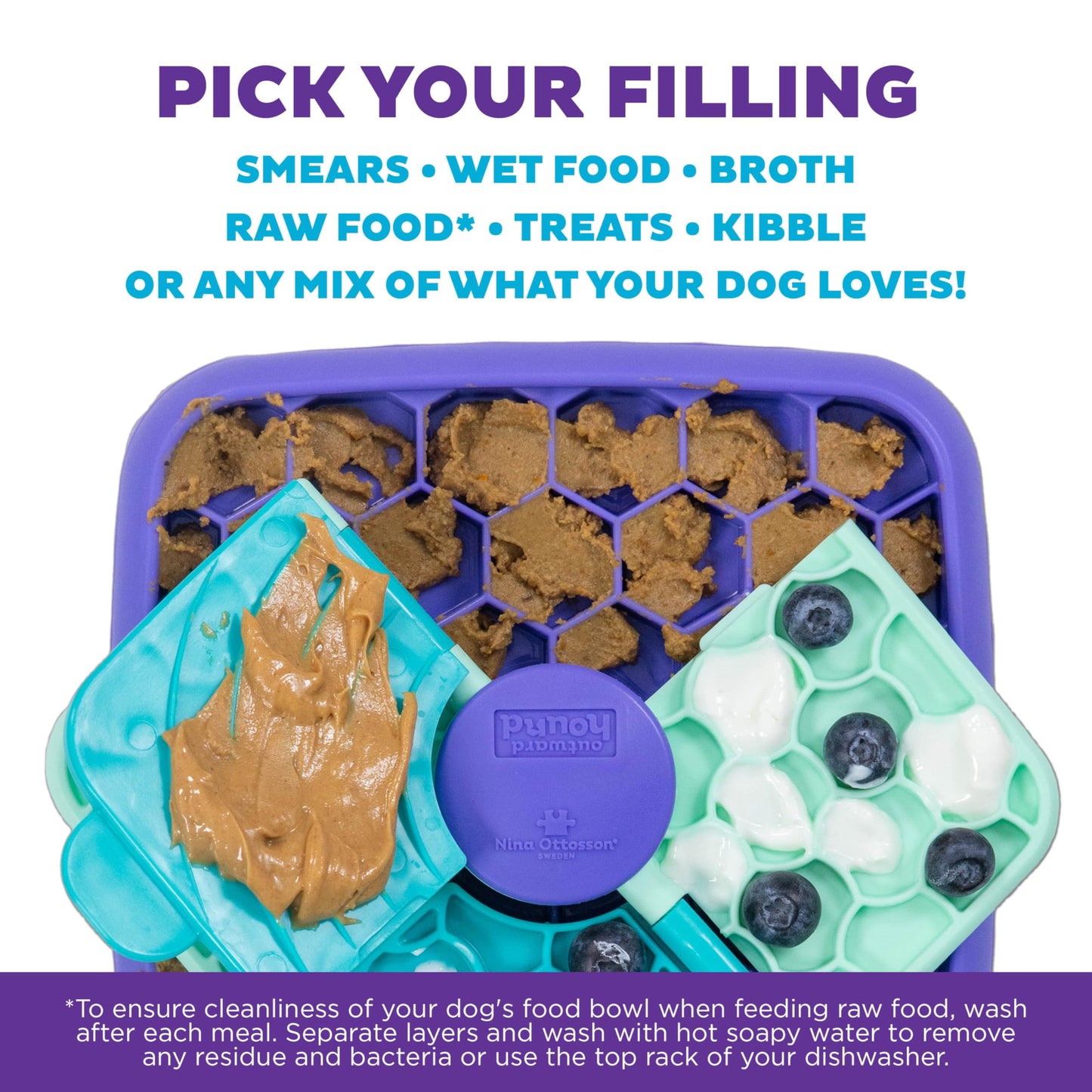 Outward Hound by Nina Ottosson Lick N’ Flip 3-in-1 Interactive Dog Puzzle Toy, Lick Mat & Slow Feeder – Calming Enrichment Feeder for Small & Medium Dogs, Holds 1 Cup of Wet of Dry Food