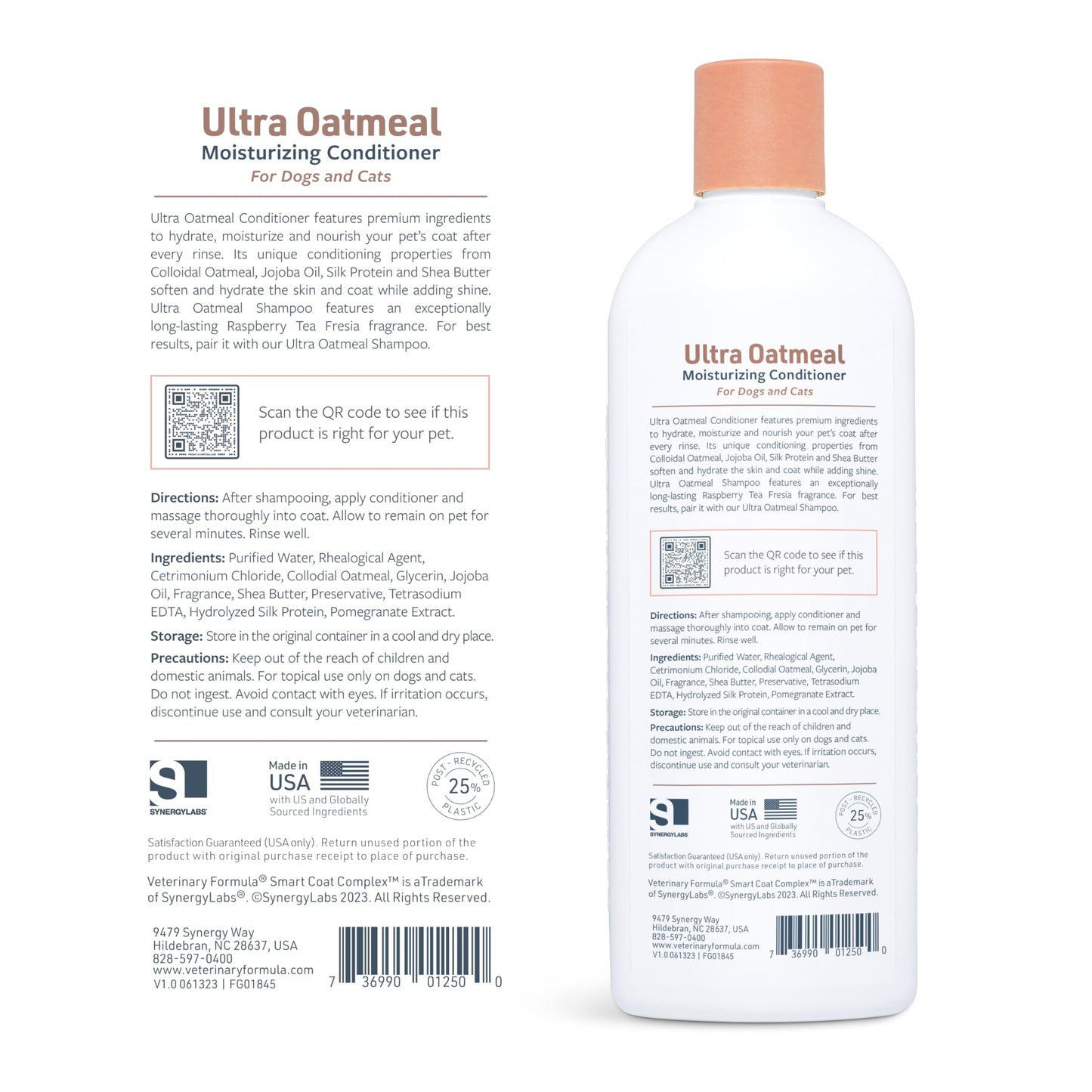 Veterinary Formula Smart Coat Complex Ultra Oatmeal Moisturizing Conditioner for Dogs, 17 Fl oz – with Colloidal Oatmeal & Jojoba – Leaves Coat Soft, Shiny, Hydrated, Strong, with Long-Lasting Scent