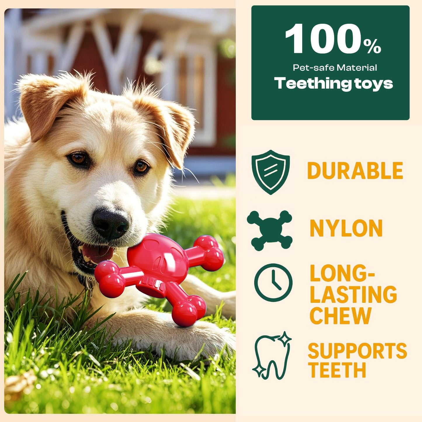 BLESQU Dog Chew Toys for Aggressive Chewers