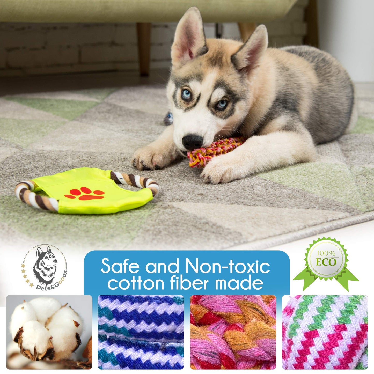 Dog Chew Toys - Puppy Teething Toys - Rope Toy Pack for Small Dogs - Tug Toy - Toy Set - Washable Cotton Rope for Dogs (Pack of 14)