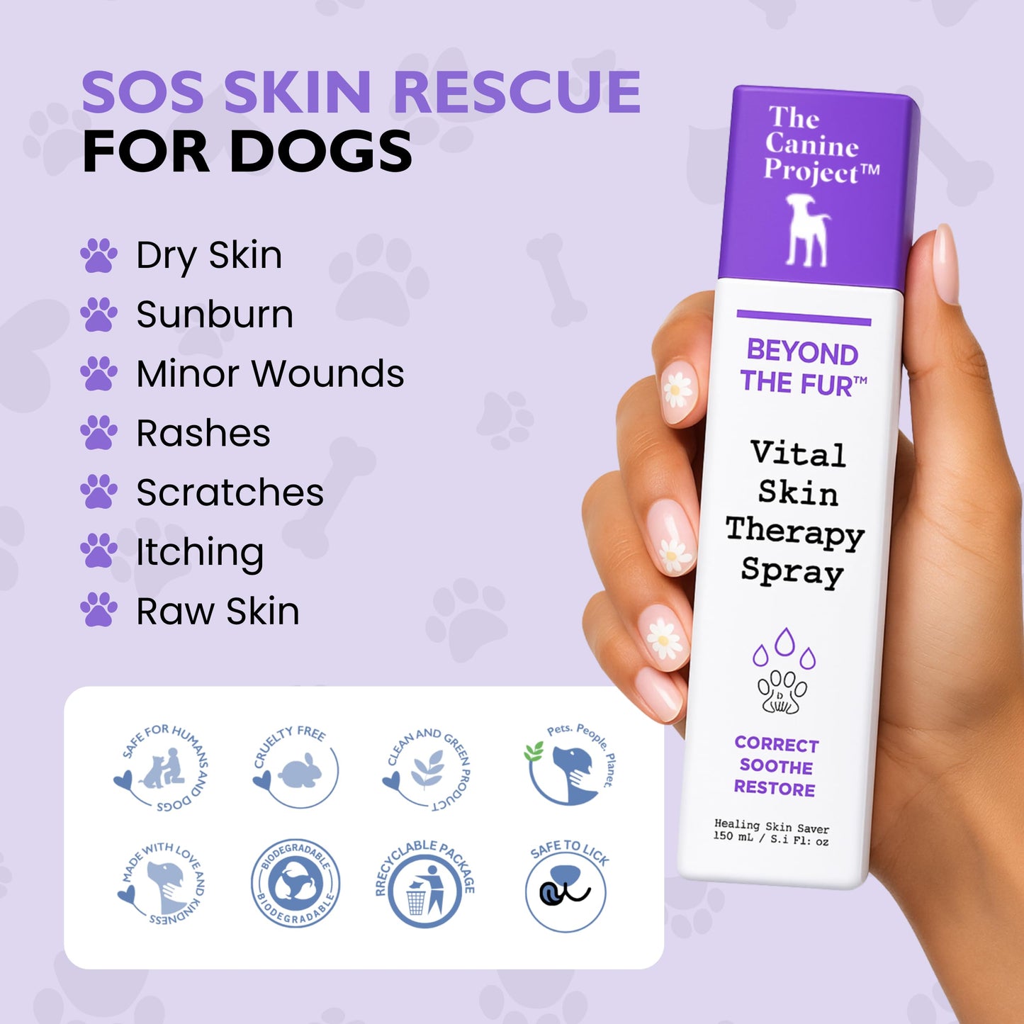 Vital Skin Therapy Spray for Dogs – Anti-Itch Spray for Dogs – Promotes Healing & Skin Repair – Soothing & Gentle First Aid with Aloe Vera, Oatmeal & Soothing Tea Tree Oil - 5.07 oz.