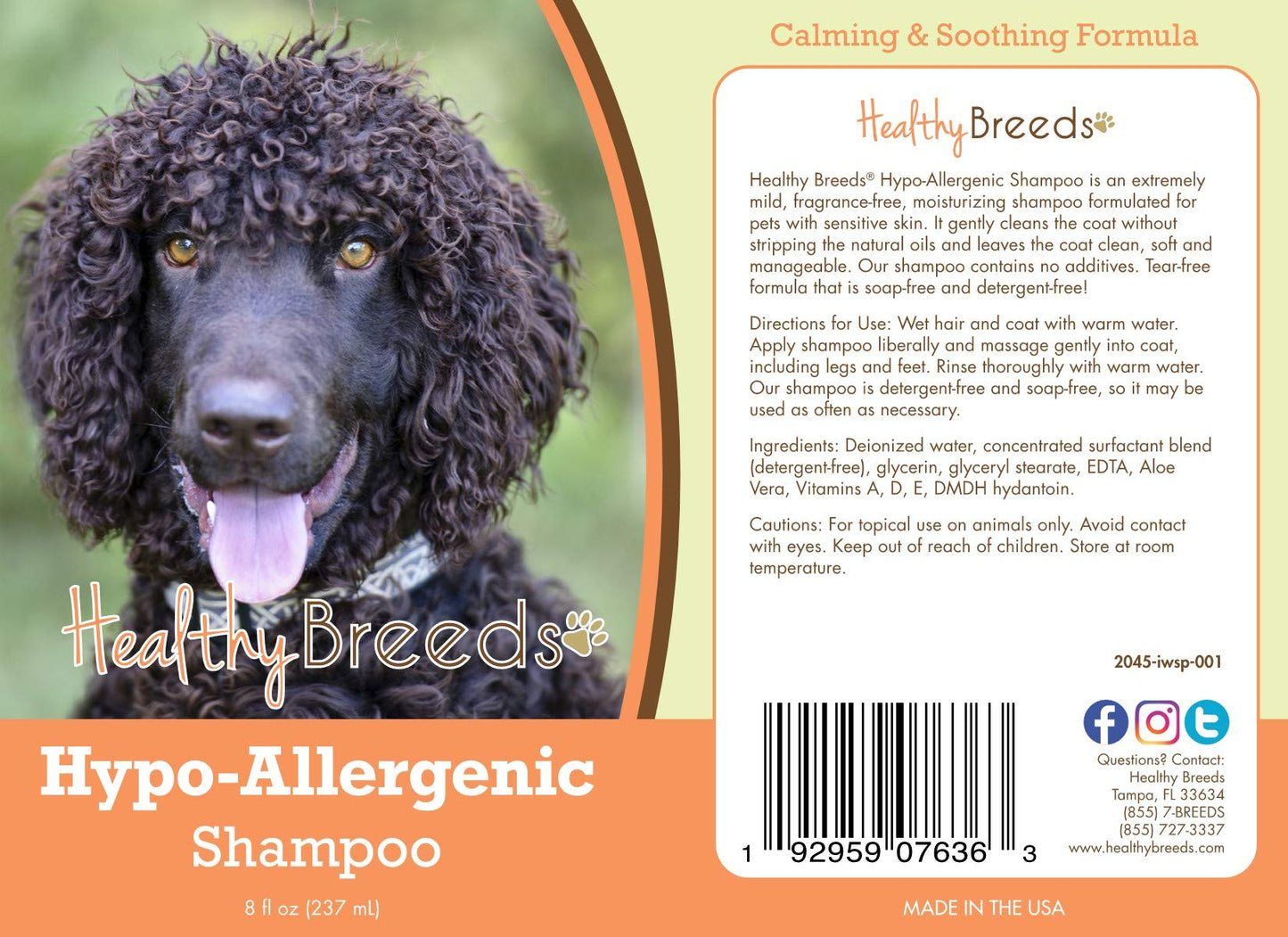 Healthy Breeds Irish Water Spaniel Hypo-Allergenic Shampoo 8 oz