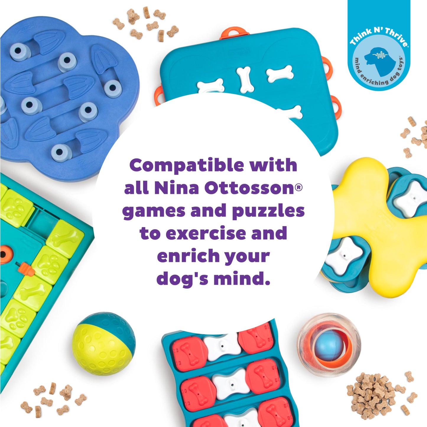 Outward Hound by Nina Ottosson Puzzle Bitez USA Made Dog Treats, Apple Bacon Flavor, Bite-Sized Training Reward and Interactive Puzzle Toy Treats, 7.5oz