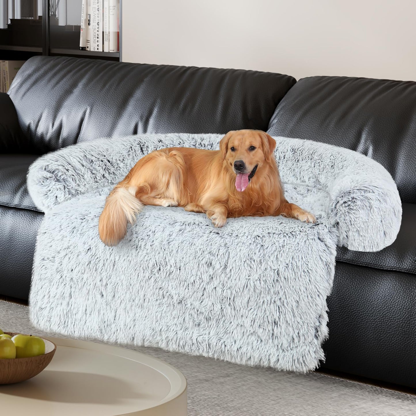DUMOS Donut Dog Bed, Washable Dog Couch Bed with Removable Cover, Waterproof Pet Bed for Small Size Dogs, Memory Foam Pet Bed Non-Slip Base, Gray
