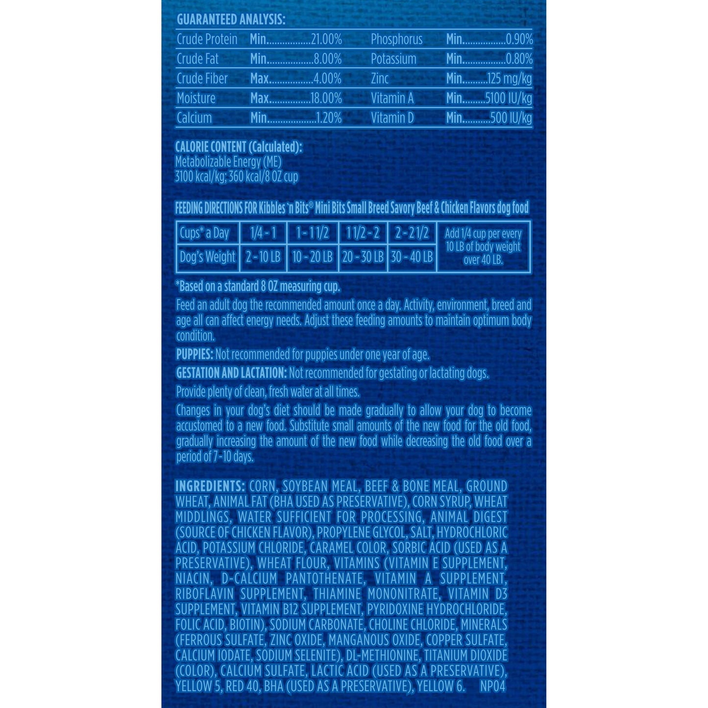 Kibbles 'N Bits Small Breed Mini Bits Savory Beef & Chicken Flavors Dog Food, 16-Pound(Pack of 1)