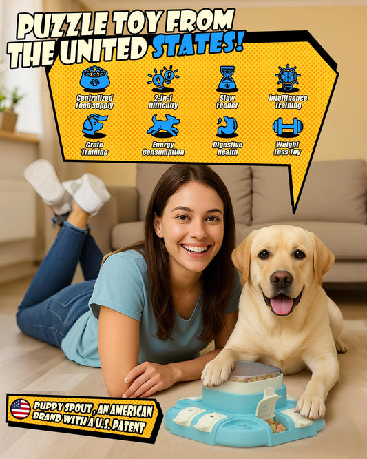 puppyspout Dog Puzzle Toy - Dog Puzzle Feeder for Healthy Eating, IQ Training, Brain Stimulation - 2 Difficulty Levels Enrichment Toy for Dogs to Keep Them Busy