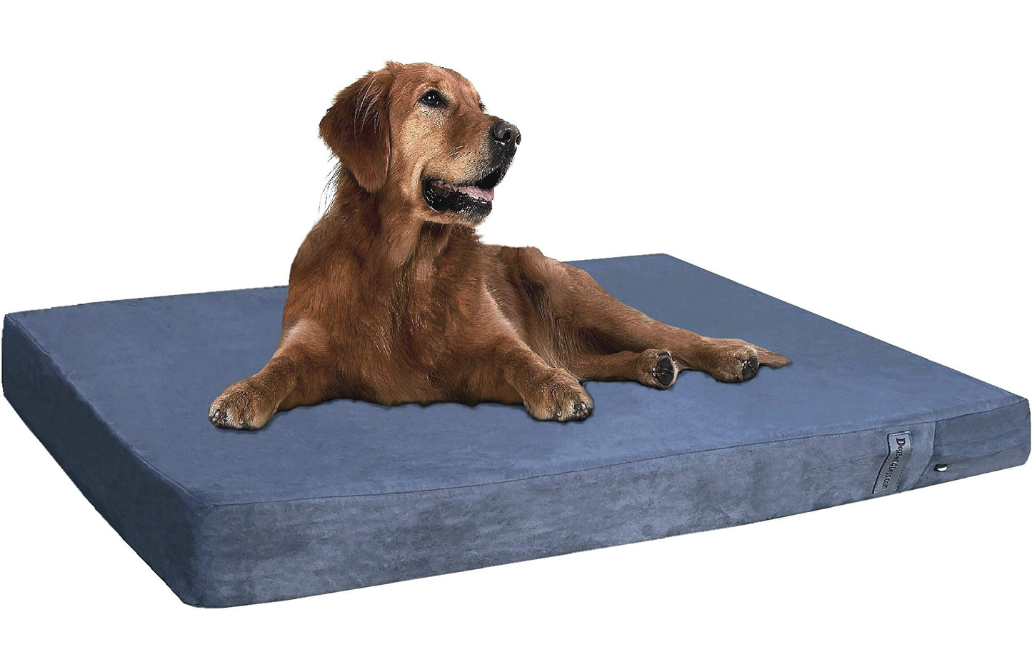 Dogbed4less Orthopedic Gel Memory Foam Pet Dog Bed, Waterproof Liner with External Microsuede Cover and Bonus Antislip Cover (Microsuede Gray, 47"X29"X4" Inches)
