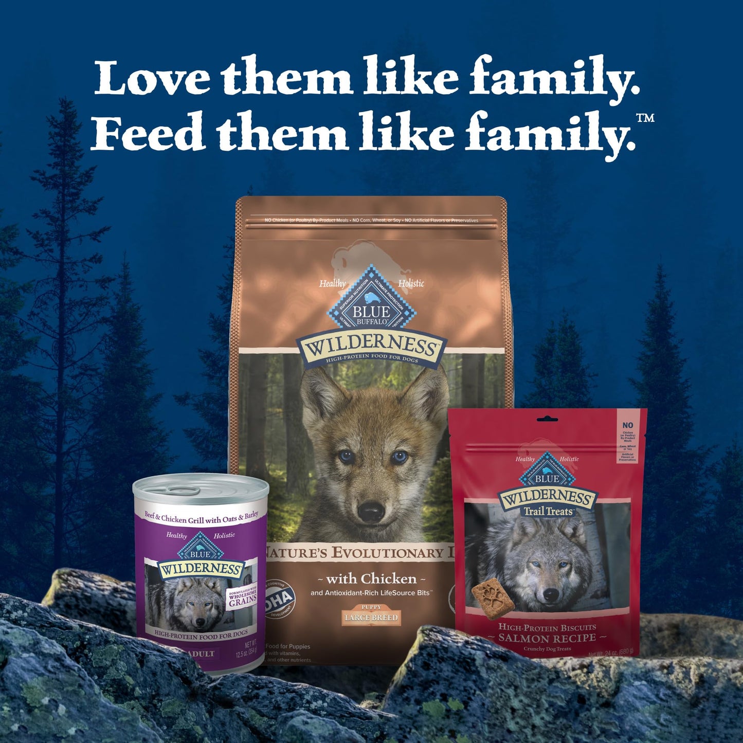 Blue Buffalo Wilderness High-Protein Dry Dog Food for Large Breed Puppies, Made in The USA with Natural Ingredients Plus Wholesome Grains, Chicken, 24-lb Bag.