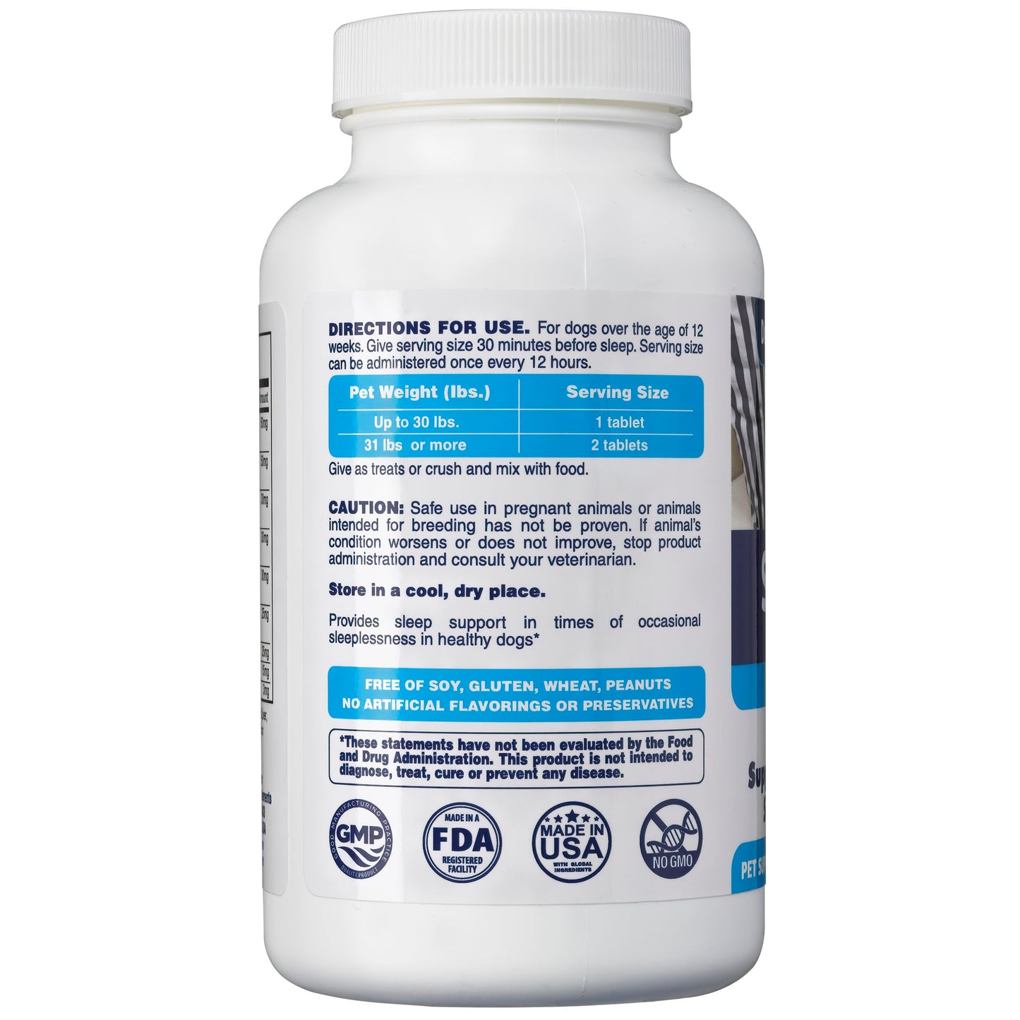 Dog Sleep Aid for Dogs, Better Than Melatonin or Calming Chews Only, Best Sleeping Pills + Melatonin, 120 Tablets, Puppy Sleep Aid, USA