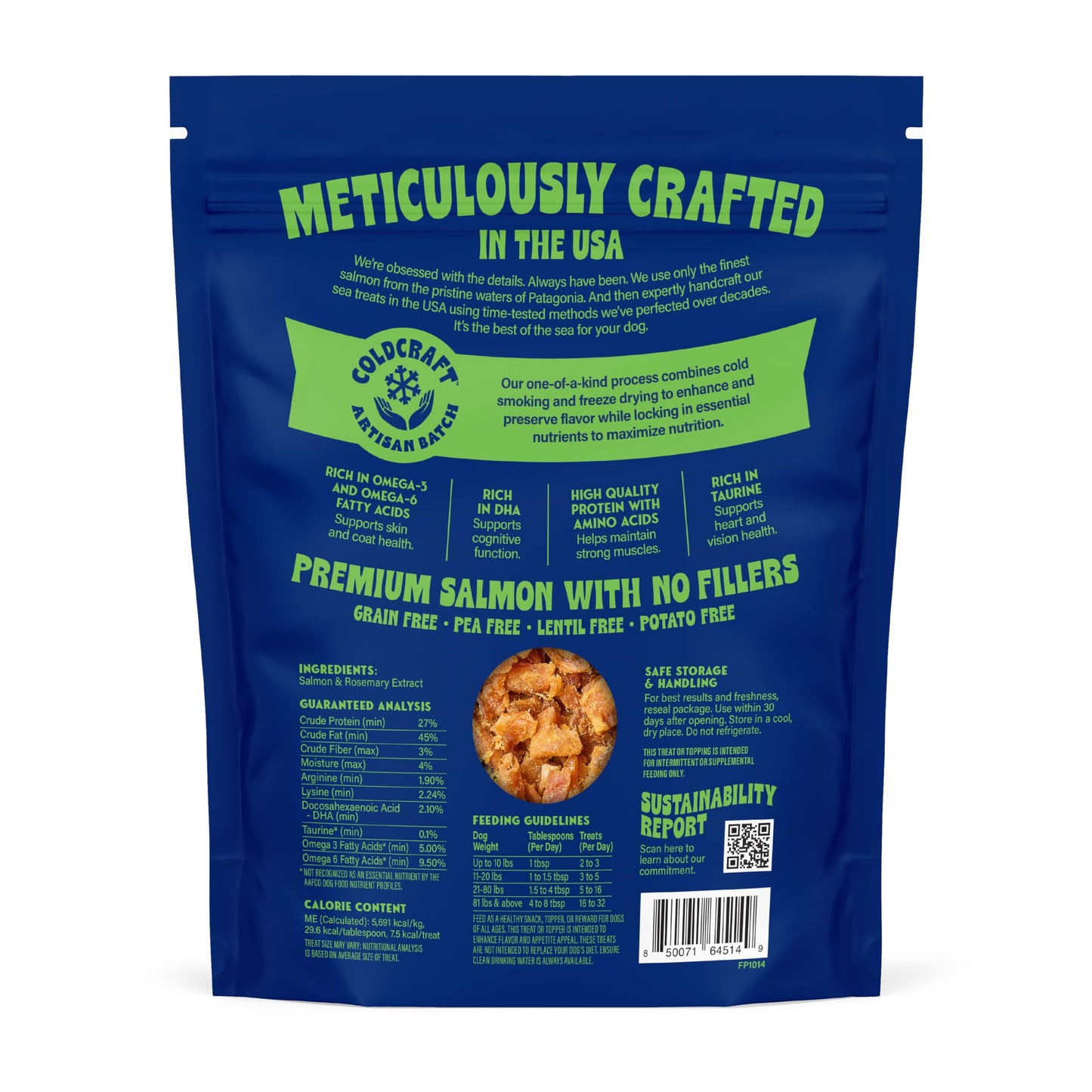 Finfare Freeze Dried Dog Treats, Salmon Crumbles, Protein & Omega-3s, Grain Free Salmon Dog Training Treats and Meal Topper, Crafted in USA, 9oz