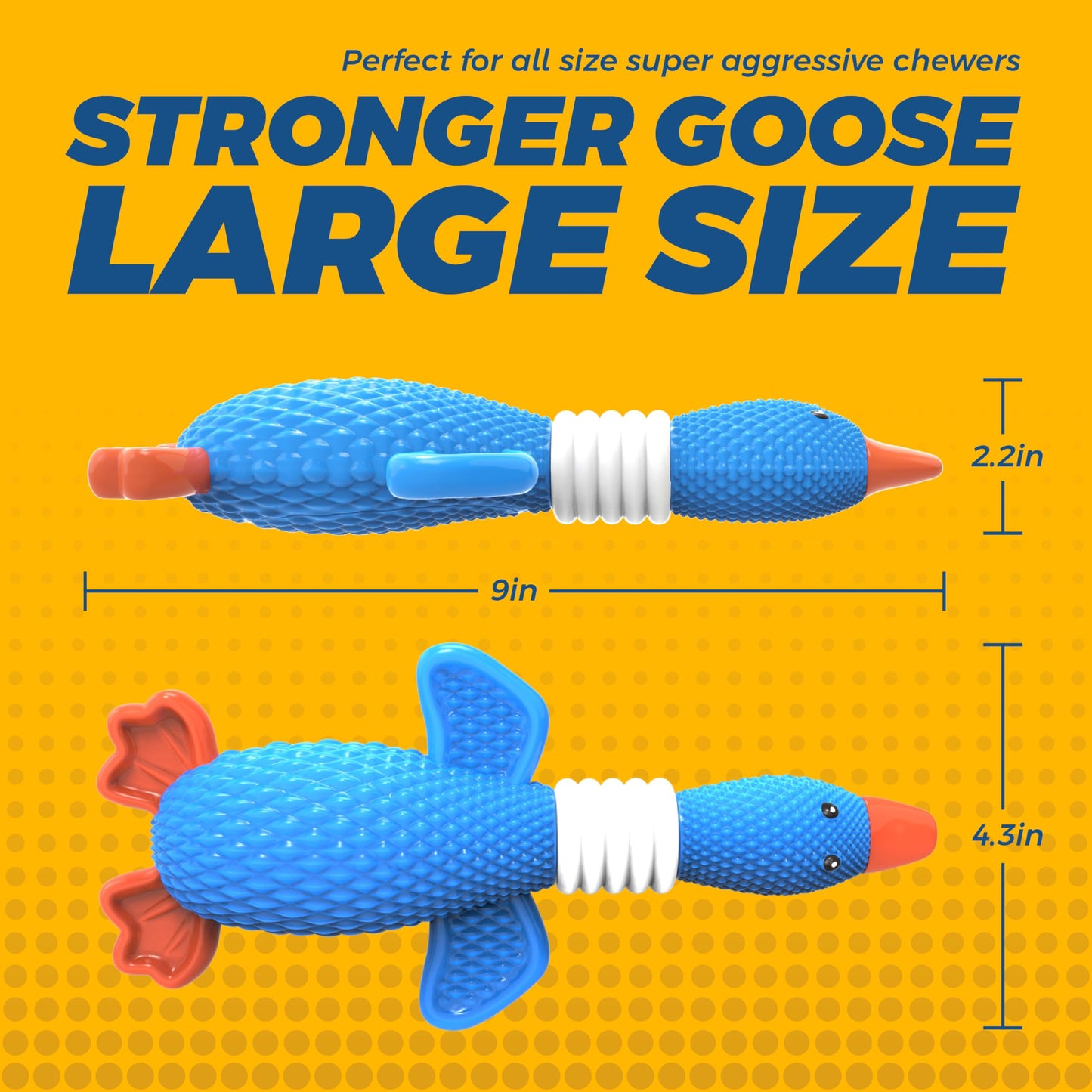 Vitscan Upgraded Nylon Goose Dog Toys for Aggressive Chewers,Tough Dog Toys for Large Dogs Medium Breed,Durable Dog Chew Toys for Teething,Heavy Duty Bone Indestructible Dog Toy
