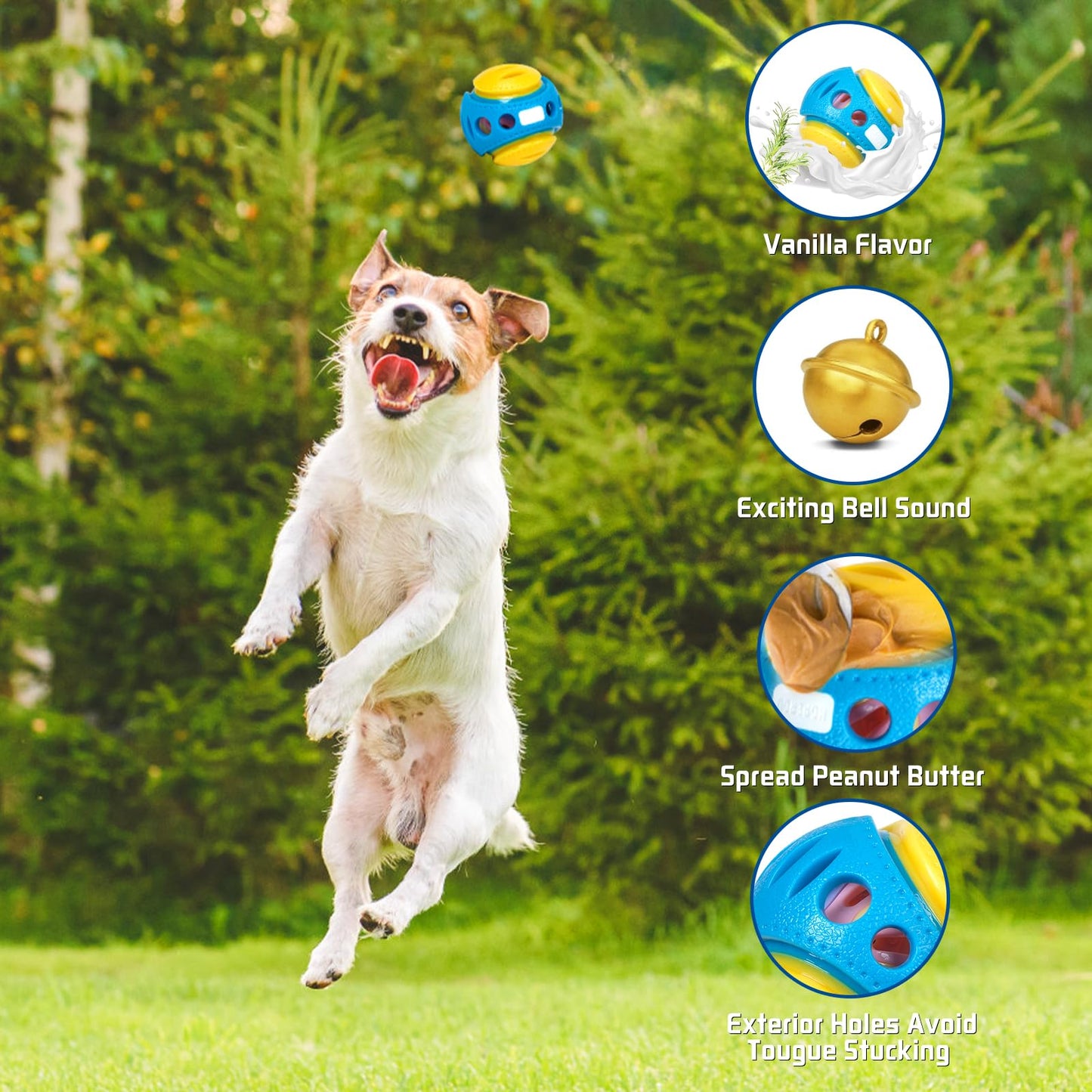 KGPERGU 2 Pack Giggle Ball for Dogs, Interactive Dog Toys for Treat Dispensing, Glow Ball Durable Puppy Toys to Keep Them Busy, Multifunctional Dog Toys for Teething/Slow Feeder/IQ Training/Playing