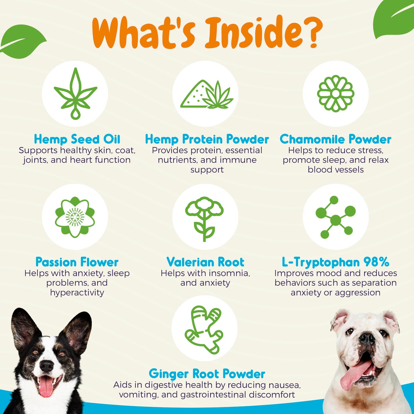 INNER PAW Hemp Calming Chews for Dogs - Dog Calming Chews - Anxiety Relief Treats - Chamomile - Hemp Oil - Calming Aid - Stress - Sleep - Separation Anxiety - Travel - Natural Dog Calming Treats - 60