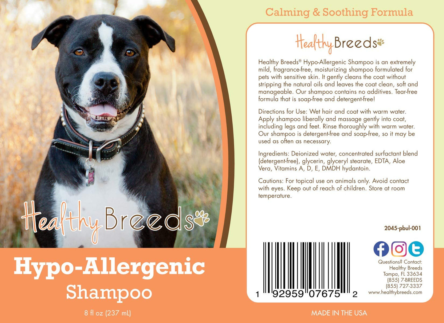 Healthy Breeds Pit Bull Hypo-Allergenic Shampoo 8 oz