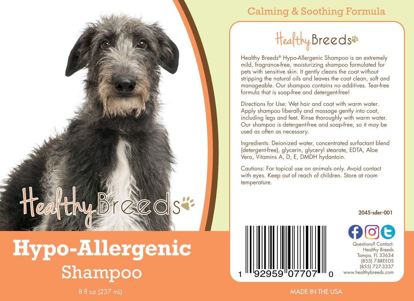 Healthy Breeds Scottish Deerhound Hypo-Allergenic Shampoo 8 oz