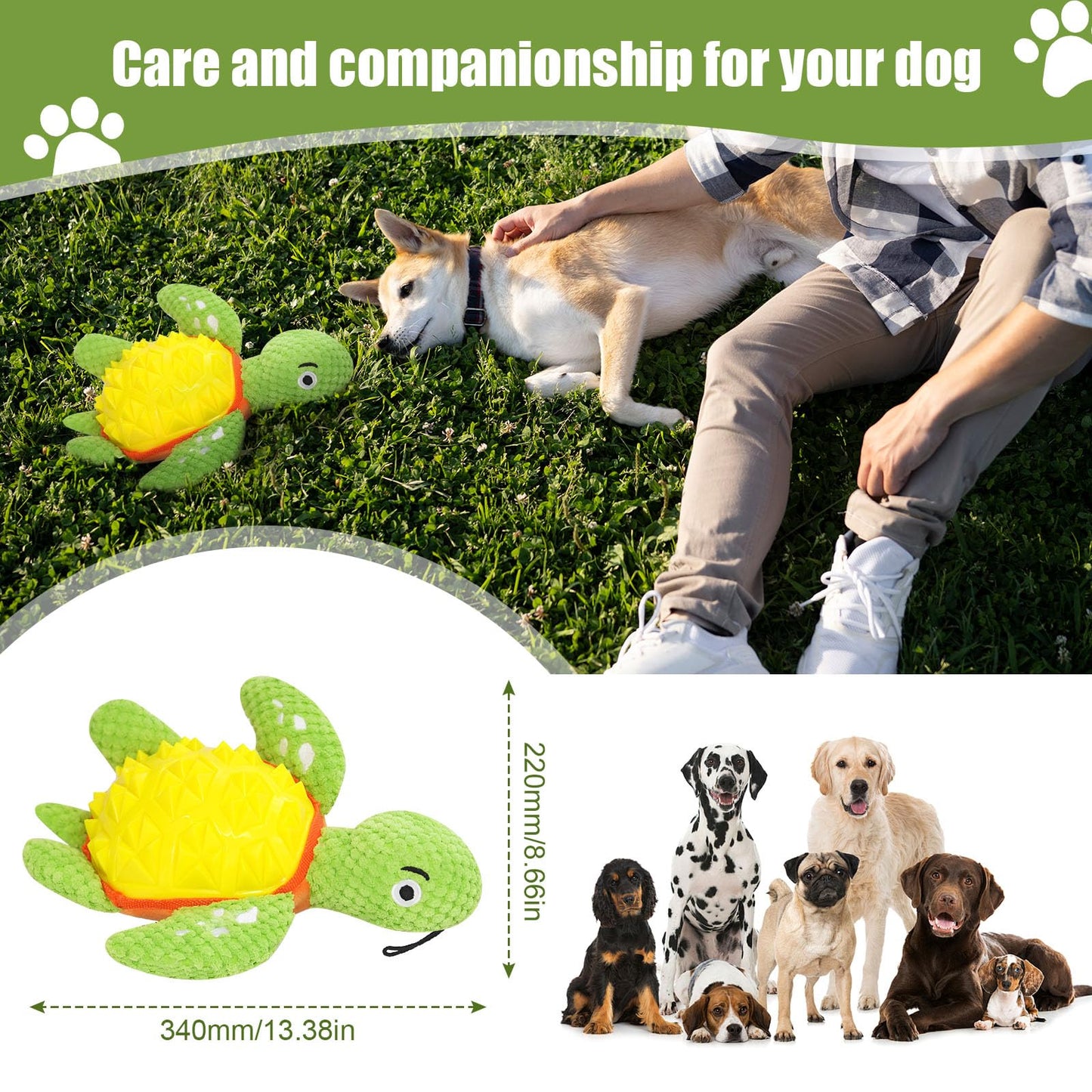 Mesenymm Dog Puzzle Toys, Large Squeaky Dogs Toy, Durable Plush Tug of War Toy Dispensing Smart Dog Toys for Boredom and Stimulating for Large Dogs/Plush Puppy Toys/Puppy Chew Toys for Teething