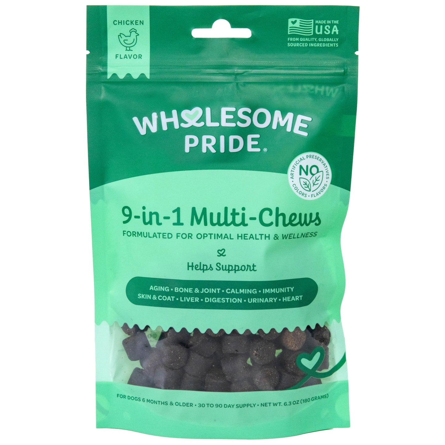 Wholesome Pride 9-in-1 Dog Multifunctional Soft Chews – Joint Pain Relief, Hip & Joint Support, Immune, Skin, Gut, Heart, Brain Health – Glucosamine, MSM, Chondroitin – 90 Chews