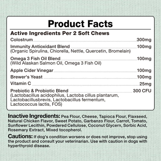 Dog Allergy Relief Chews - 180 Dog Allergy Chews - Itch Relief for Dogs, Dry Skin & Coat Supplement - Immune Health