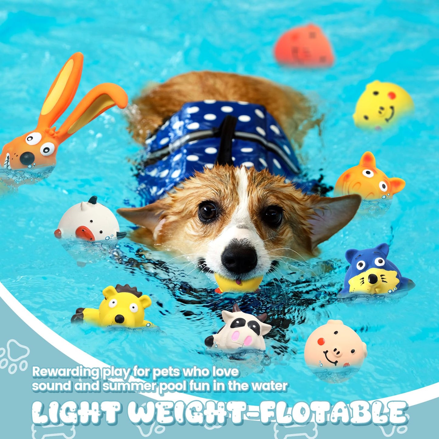 Vertintong 30 Pcs Squeaky Dog Toys Squeak Latex Puppy Funny Animal Soft Dog Chew Toy for Small Medium Large Pets Interactive Play Fetch Reduce Separation Anxiety, Assorted Styles