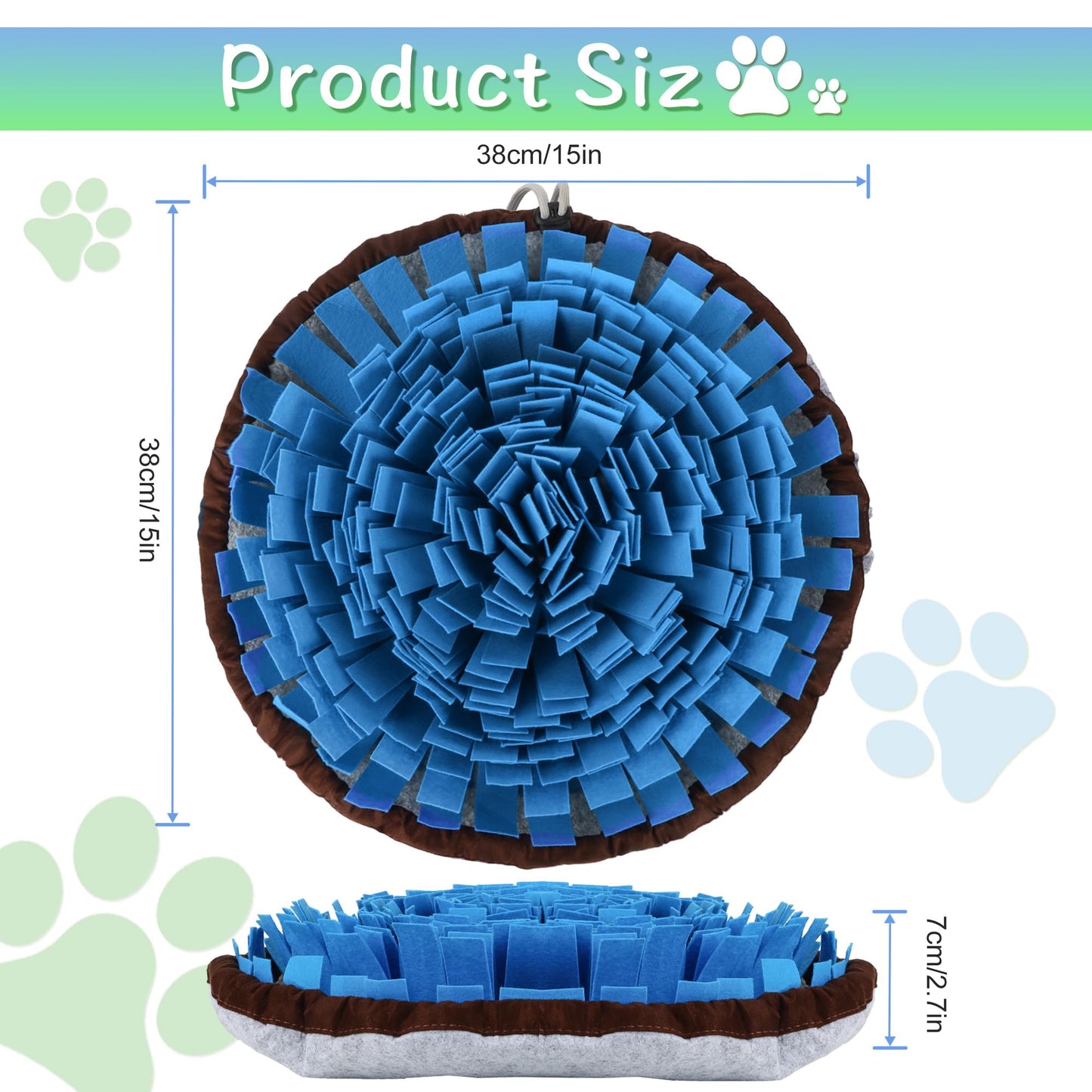 DiDiBirDi 2-Pack Snuffle Mat for Dogs, Adjustable Size Encourages Natural Foraging Skills for Cat and Rabbit or Other Pet