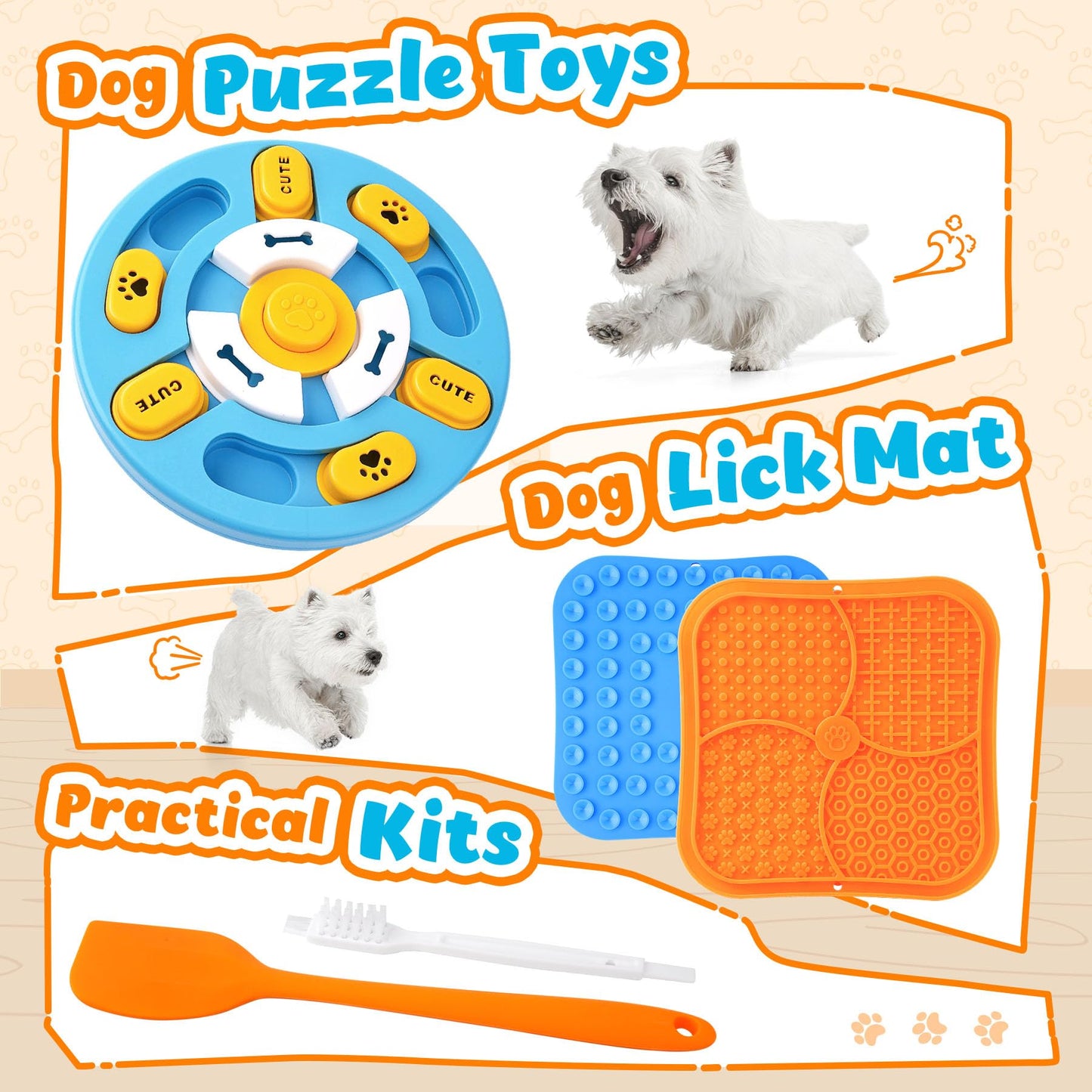 Eefitoys Advanced Dog Puzzle Toys for IQ Training & Mental Stimulation,Dog Lick Mat with Suction Cups for Anxiety Relief and Keeping Them Busy