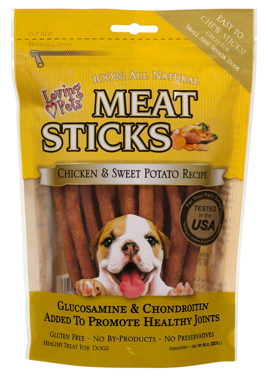 Loving Pets Gourmet Meat Sticks - Sweet Potato and Chicken Recipe, Dog Treats, 8oz